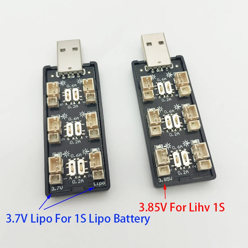 6CH USB 1S LiPo/LiHv 3.7V/4.2V 3.8V/4.35V Battery Charger Adapter Board 5V For RC Drone/Car Toy Model