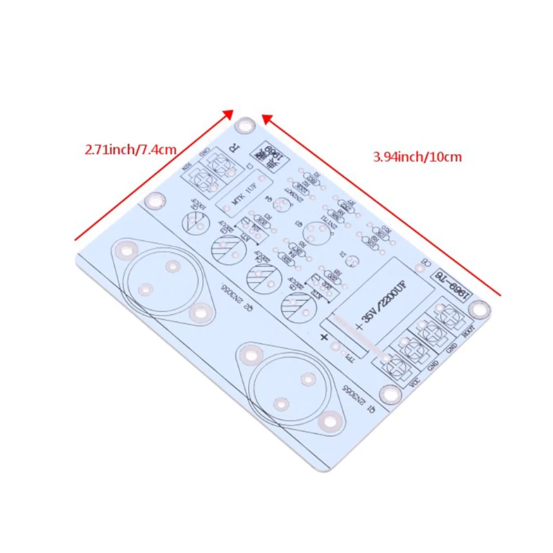1pc Hood 1969 Classic Circuit Design Audio Amplifier Board 10*7.4cm PCB Two Channel HiFi Class A Power Amp 0.8~1.8A Adjustable image 6