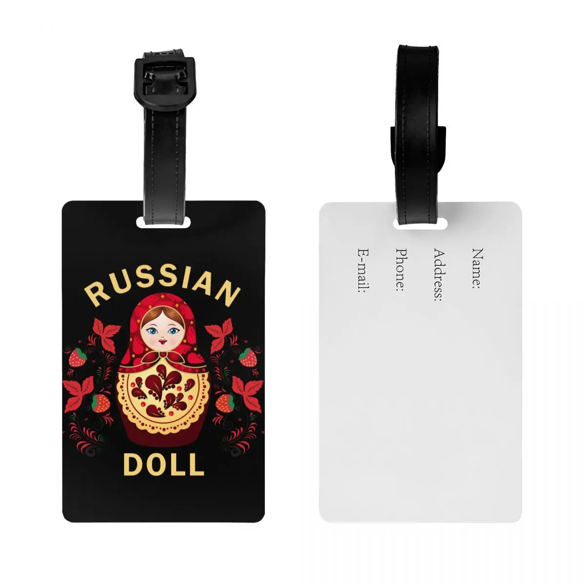 Babushka Matryoshka Russian Doll Luggage Tags for Suitcases Privacy Cover Name ID Card