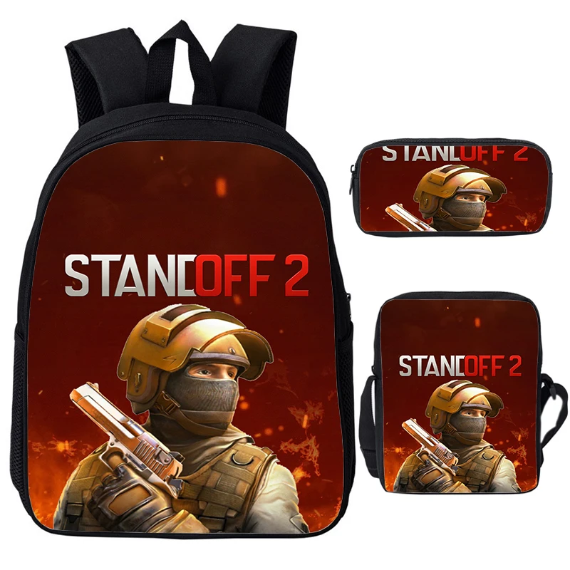 3 Pcs Set Standoff 2 Backpack Boys Students School Bag Rucksack Back to School Backpacks for Children Standoff Print Book Bags