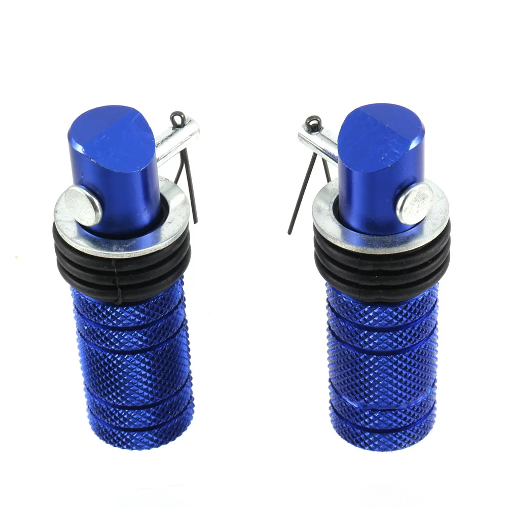 

Motorcycle Foot Pedal Cylinder Backseat Passenger Footrest Blue Peg Scooter Bike Universal Modification Spare Part Accessory