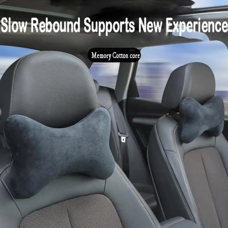 Car Neck Pillows Both Side Front Headrest: Pain Relief Memory Cotton Universal Auto Interior