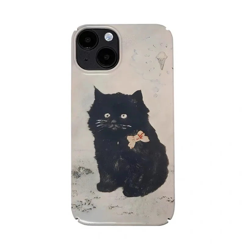 

Stray and Cute Big Black Cat Phone Case for IPHONE 17 Air 16E 15 PROMAX 14 Plus 13 12 MINI 11 PRO 16Plus XR Acrylic Phone Cover