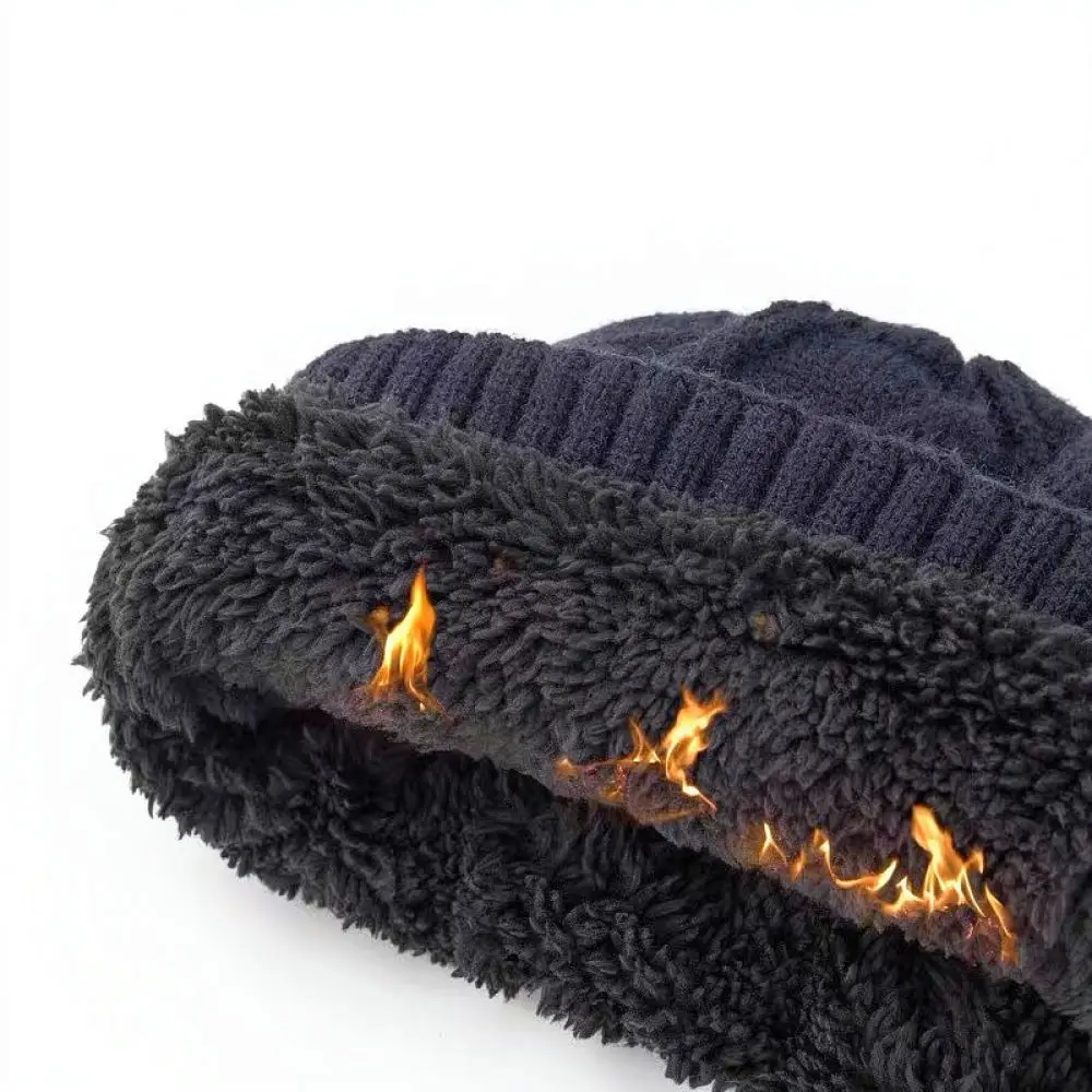 Winter Thickened Knit Hat Scarf And Touchscreen Gloves Set Thermal Protection Outdoor Gear For Cold Weather Daily Wear