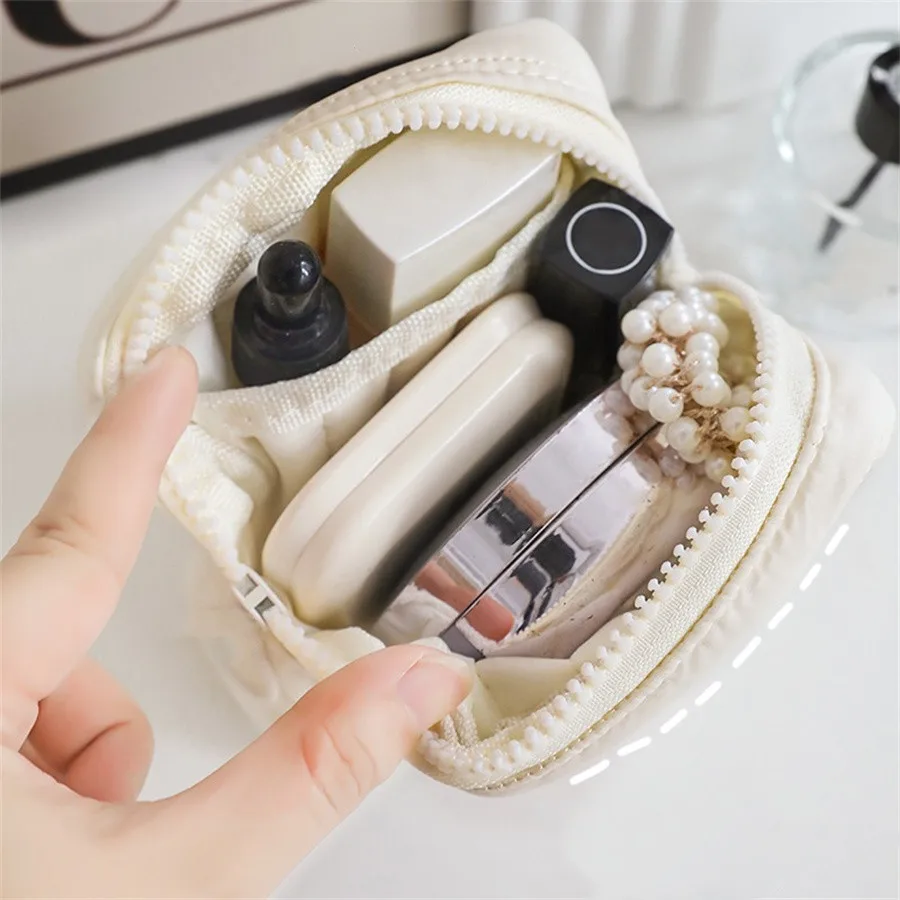 2024 Kawaii Travel Small Cosmetic Lipstick Earphone Storage Bag Purse Women Cute Portable Mini Makeup Handbags Wallet Pouch Bags