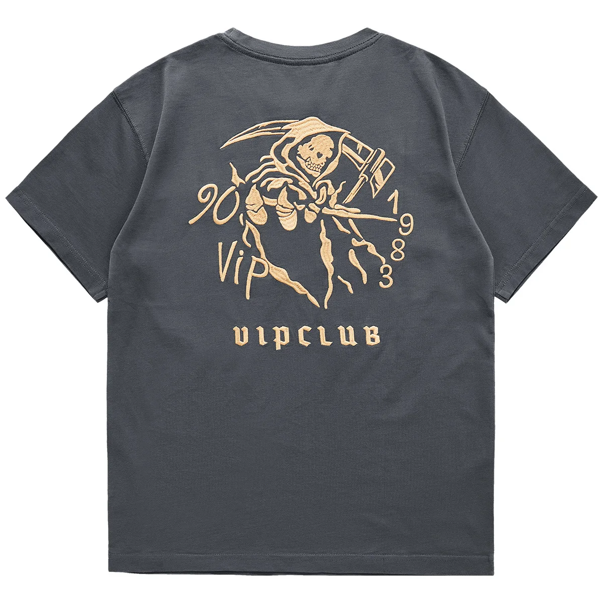 

Мужская футболка VIP с вышивкой, модный бренд, летняя, из плотного чистого хлопка, винтажный американский ретро-топ