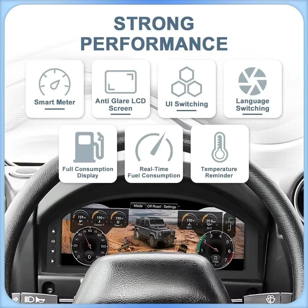 

Цифровая приборная панель LCD 12.3'' для Land Rover Defender 2012-2016, виртуальная приборная панель, светодиодный дисплей
