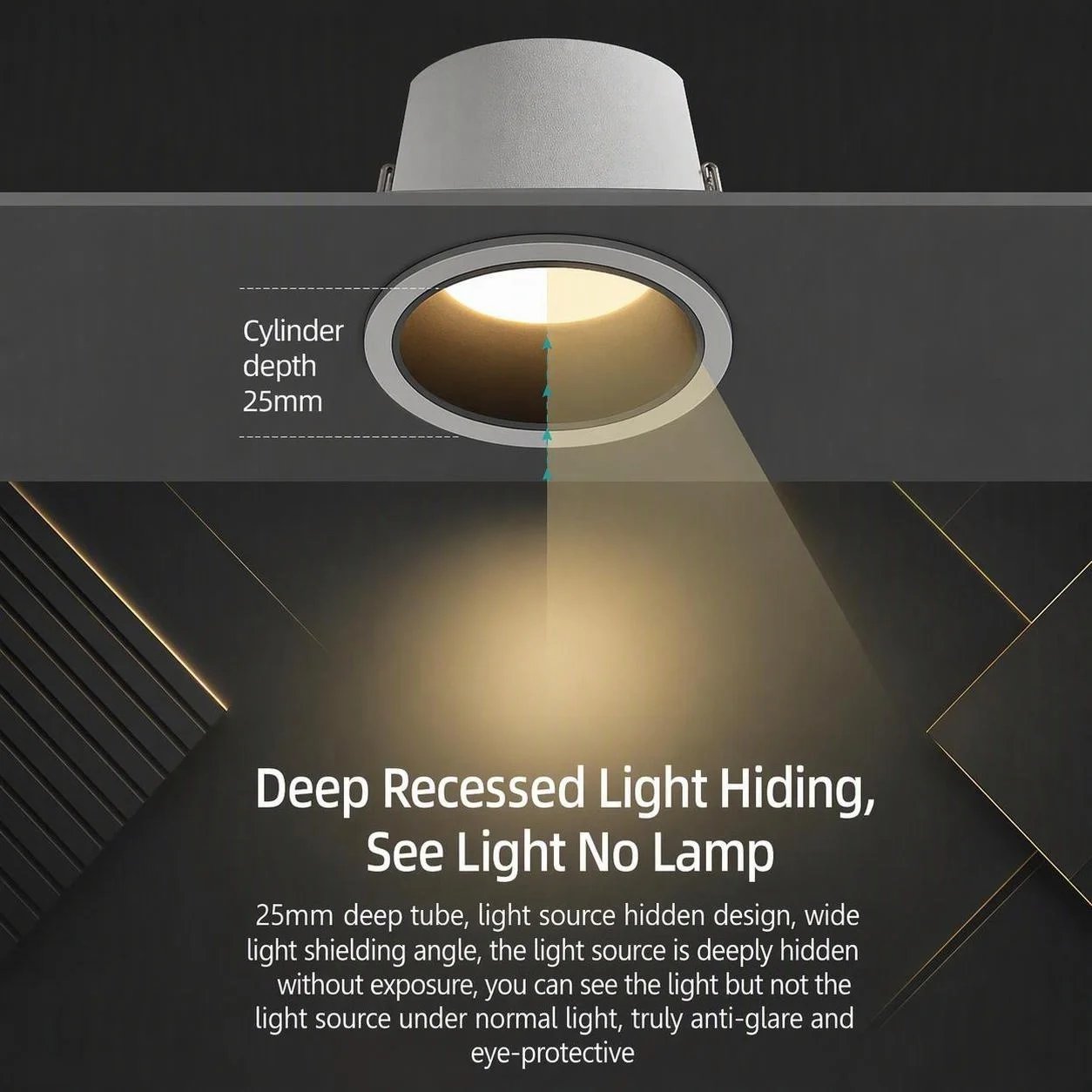Tuya Zigbee Full Spectrum Smart Downlight, Anti Glare Eye Friendly Recessed LED Lamp, Stepless Dimmable