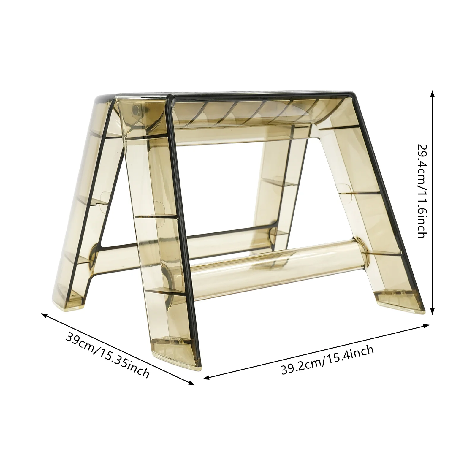 Step Stool for Adults, Protable Step Ladder 2 Steps Clear Stool for Library Kitchen, or Serve As Bookshelf, Flower Stand