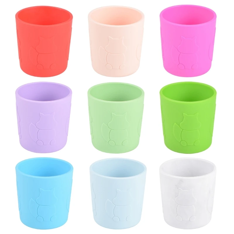 Animal Pattern Water Cup Colorful Small Silicone Cup Toothbrush Cup for Kids