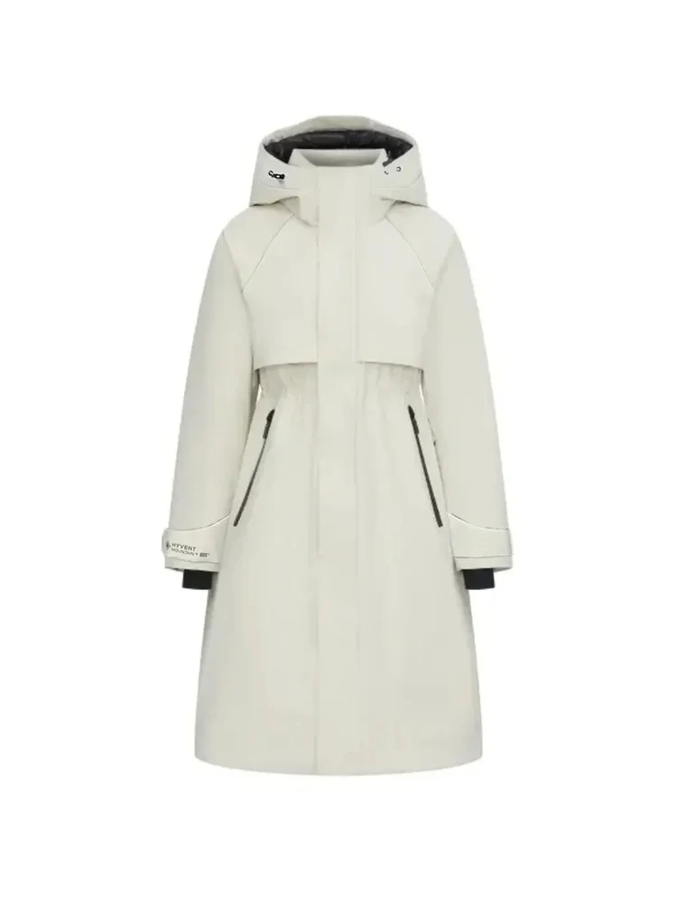 المرأة Thiened طويلة أسفل Jaet أوزة أسفل سنوسويت وظيفية Sle 3D الخياطة جميع الأحوال الجوية الثقيلة دو معطف دافئ #5