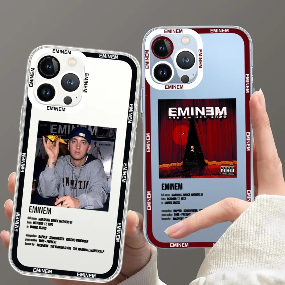 Rapper Eminem Phone Case For Samsung S20 S21 S22 S23  Ultra Plus S10 Transparent Border Shell