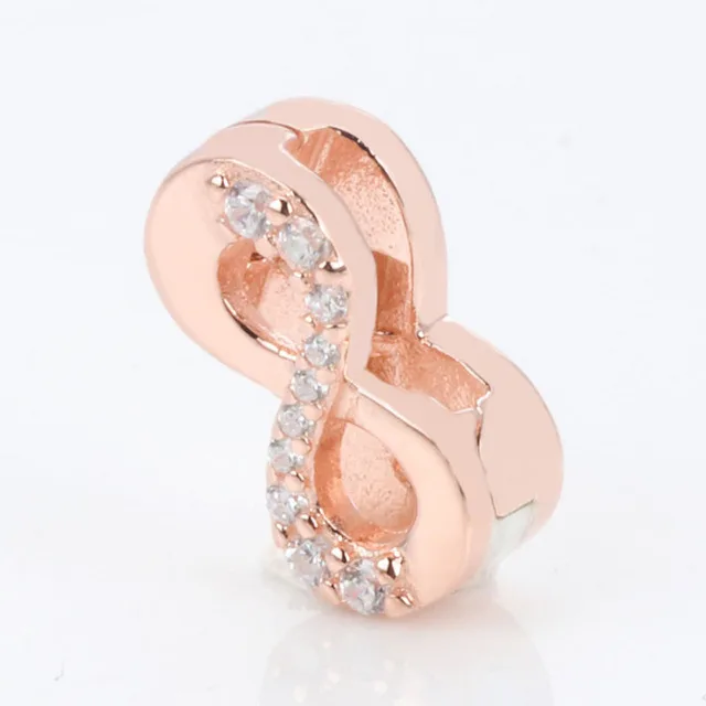 Silver 925 Pave Reflexions Sparkling Clasp Bracelet Fit Clip Charms DIY Jewelery Gift Heart Round Shape Four-leaf Clover Charm