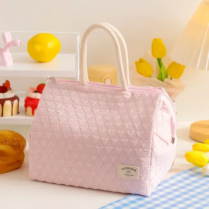 New Fashion Simple Large Capacity Waterproof Lunch Bag Portable Lunch Box Bag Thermal Insulated Bag for Office Workers