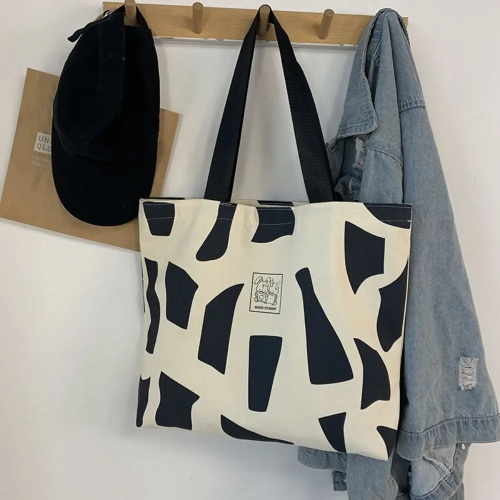 Borsa Tote in tela riutilizzabile borsa in tela morbida leggera di moda tutto abbinato a una borsa per la spesa di grande capacità