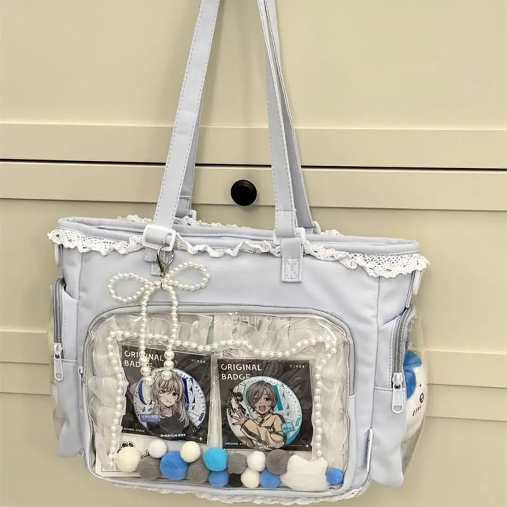 

Ballet Girls Large Capacity Itabag Japanese Transparent Shoulder Crossbody Bags DIY Display Handbag Gift Y2K Teenage School Bags