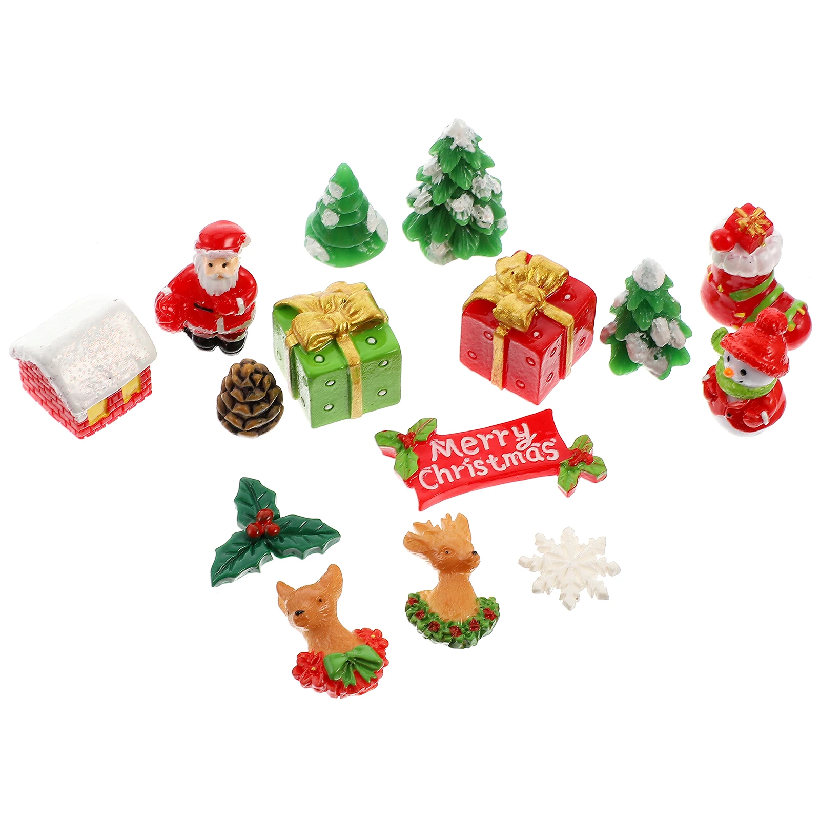 

15 Pcs Scene naments Durable Design Christmas Theme nament Party Decorations Christmas Desktop Decoration Desktop Gifts