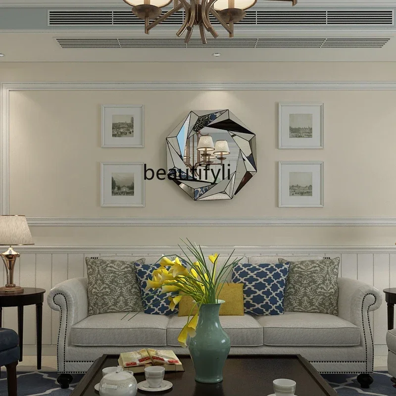 

YA17 Creative mirror frame wall mirror decoration, beautify the high-end corridor of the clock in the living room