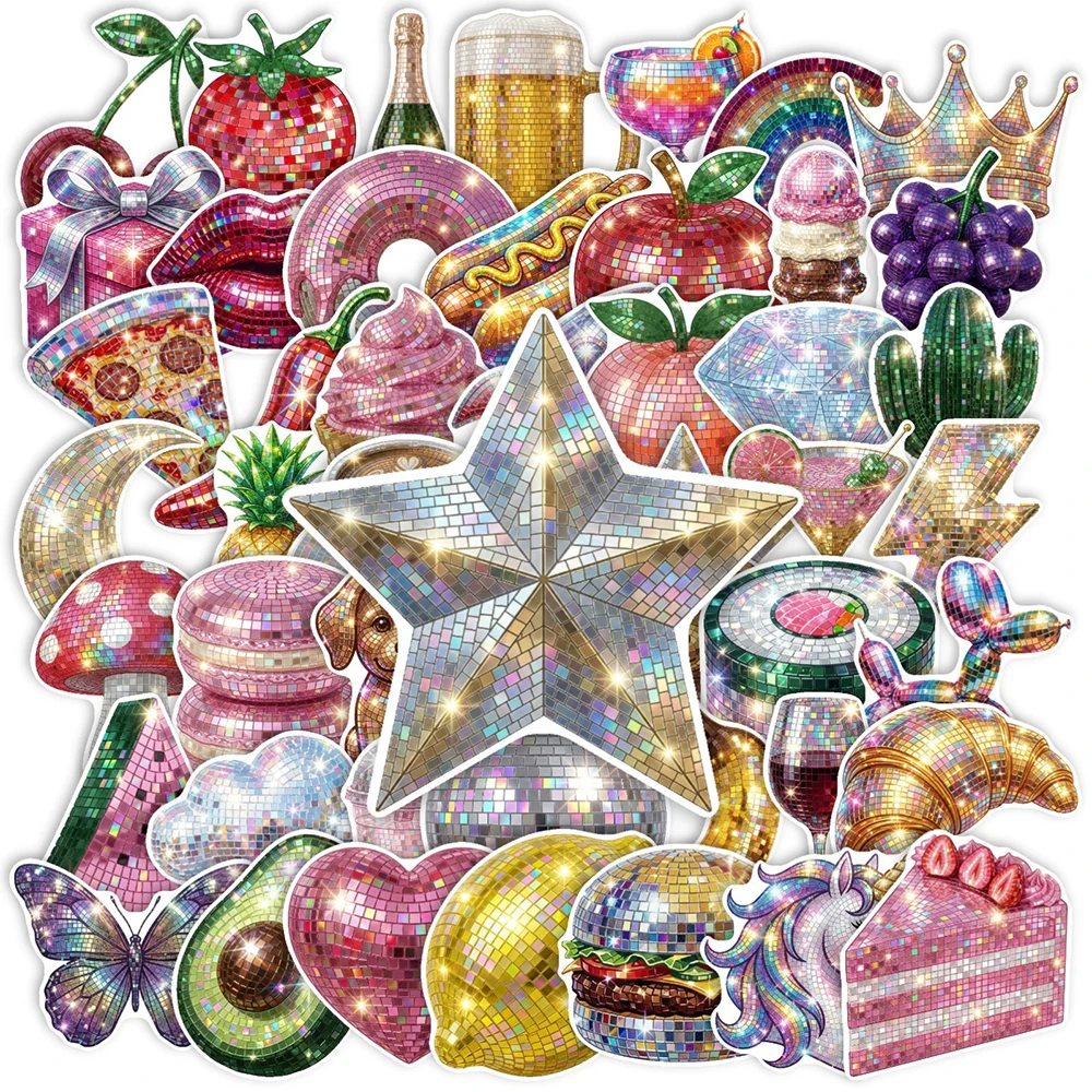 

10/30/50pcs INS Style Shiny Aesthetic Y2K Stickers Cartoon Graffiti Sticker Waterproof DIY Guitar Notebook Laptop Cool Decal Toy