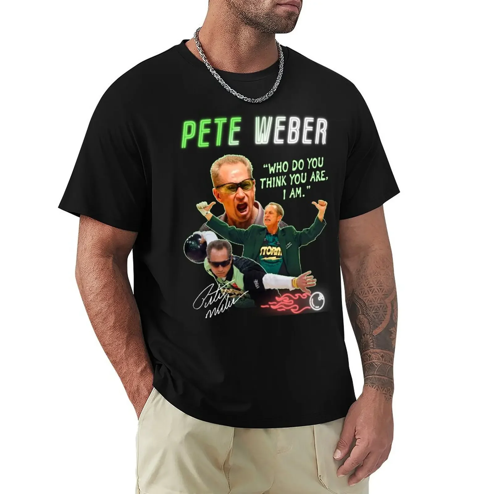 Pete Weber Bowling Vintage T-Shirt baggy shirts oversizeds blacks hippie clothes plain t shirts men