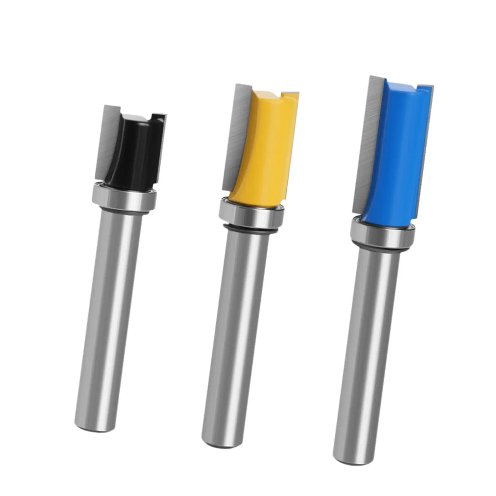 3 Pieces Pattern Flush Trim Router Bit Set Top Bearing Flush Cut Trim Router Bit for Edging Dadoing Milling Mortising Engraving