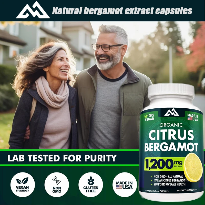 

Citrus bergamot 1200mg 60 capsules natural supplement, containing pure bergamot extract to support antioxidant activity