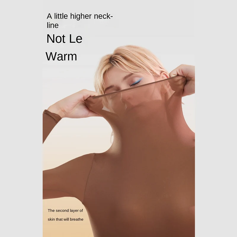 الخريف والشتاء المرأة الملابس الداخلية الدافئة ضئيلة ضيق قاع معطف طويل الأكمام قاع قميص البلوز الملابس الدافئة المرنة