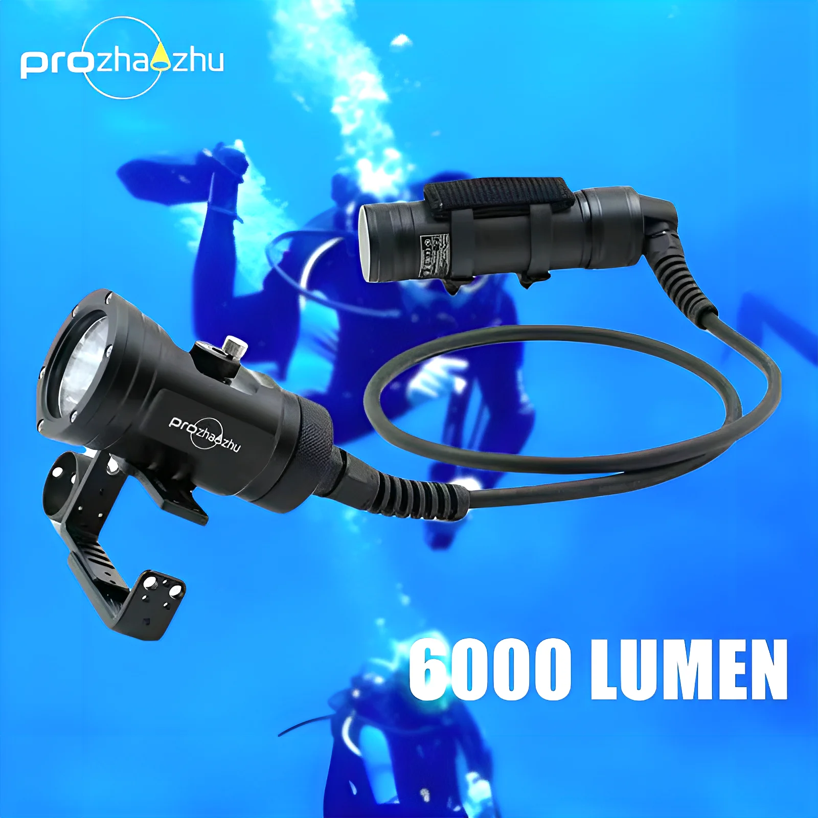 SBT90 6000 Lumen IP68 Wateproof 150M Aluminum Alloy Canister Diving Light For Technical Diver