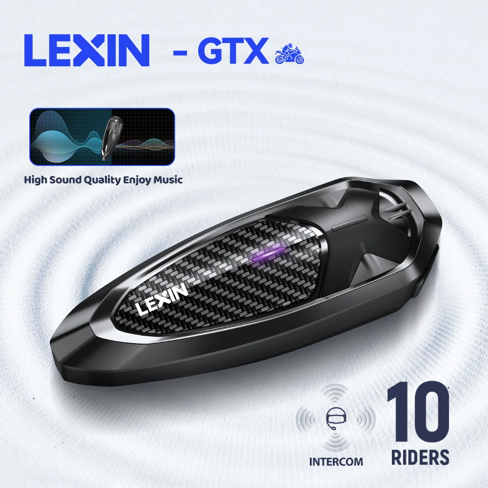 

Lexin GTX 1pcs Intercom Bluetooth For Motorcycle Helmet Headset Support Intercom& Listen to Music At One Time10 Riders 2000m