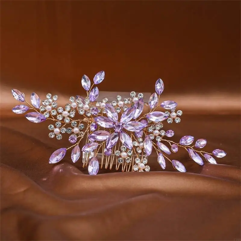 

Handmade Artificial Pearls and Rhinestones Hair Pin Bridal Headband Hair Comb for Bridesmaid and Special Occasion F3MD
