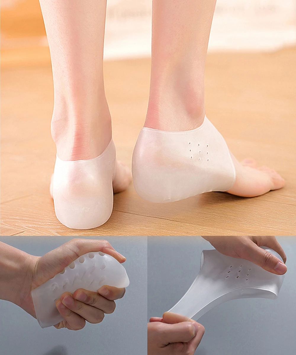 Silikon Unsichtbare Innenhöhe Einlegesohlen Heben Erhöhen Socken Outdoor Fuß Schutz Pad Männer Frauen Ferse Kissen Versteckte Einlegesohle – Detail 5
