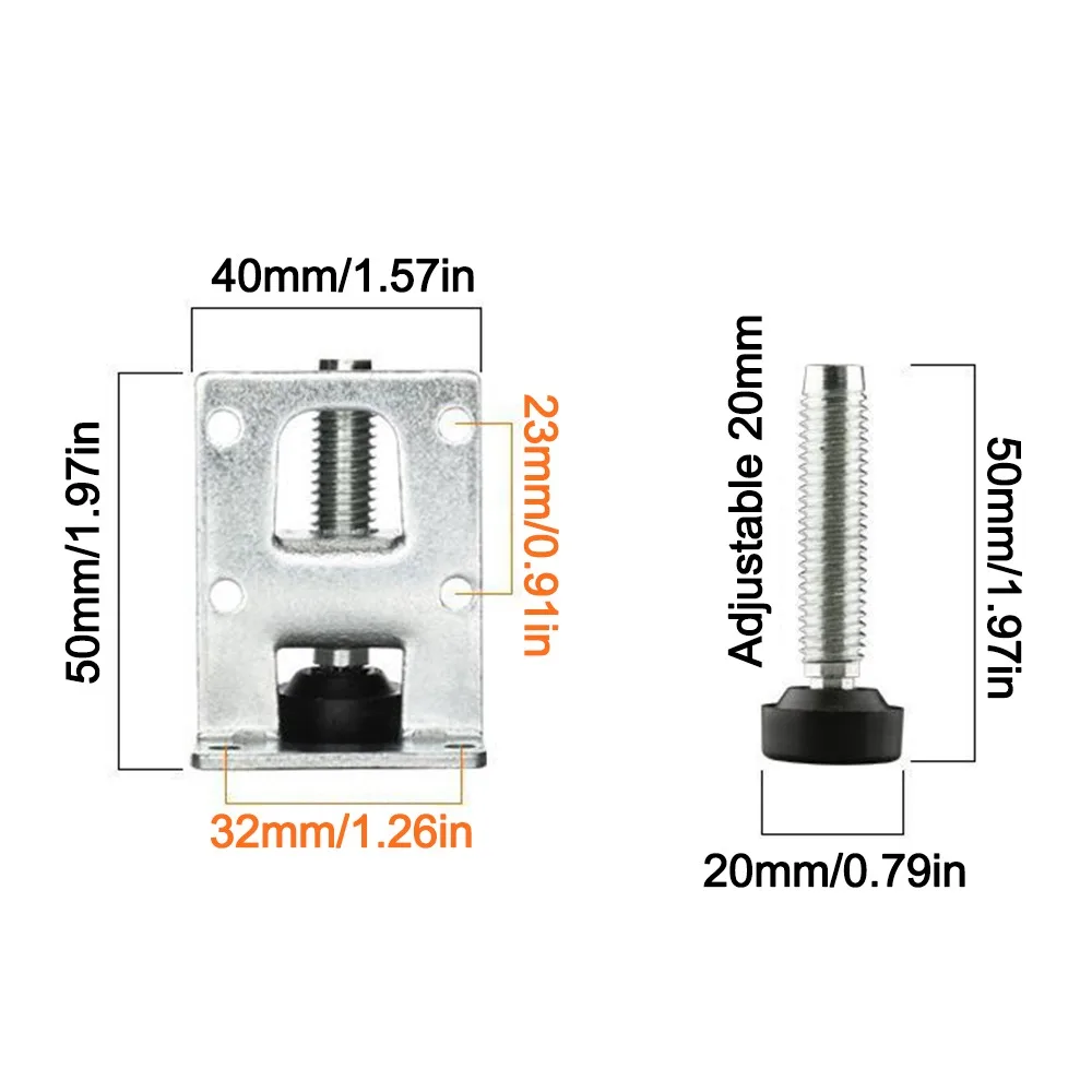 

NEW Adjustable Furniture Leveling Leg Zinc Alloy Anti-slip Table Leveler Feet Heavy Duty Furniture Height Adjuster Home Hardware