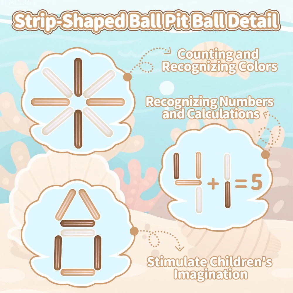 Kulki do basenu COLOBOBO 12,5 cm 100 szt. Kolory: mleczny beż i kawowy brąz, do zabawy w domku, namiotach, na zewnątrz, na urodziny lub Boże Narodzenie.