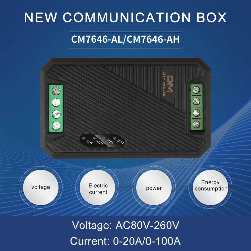 Ac80-260v voltmètre ampèremètre Rs485 Modbus tension courant puissance Instrument de mesure Rs485 Ac boîte de Communication