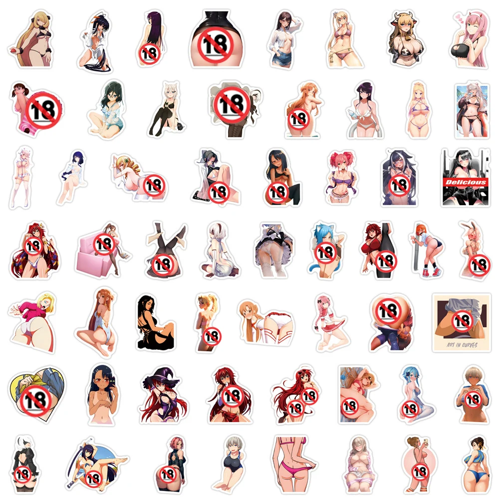 10/30/50/110pcs Sexy Anime Girls Waifu Stickers Hentai Adult Decals Toys DIY Graffiti Skateboard Car Phone Vinyl Sticker Packs