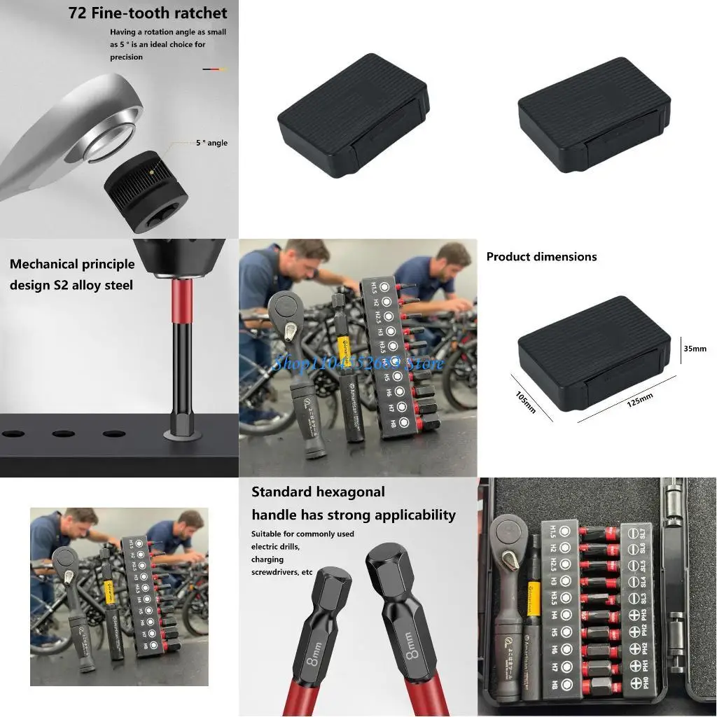 

Y6GD Set of Multiple Functional Handle Tool with Spell and Driver Divisions 25mm Permanent Metal