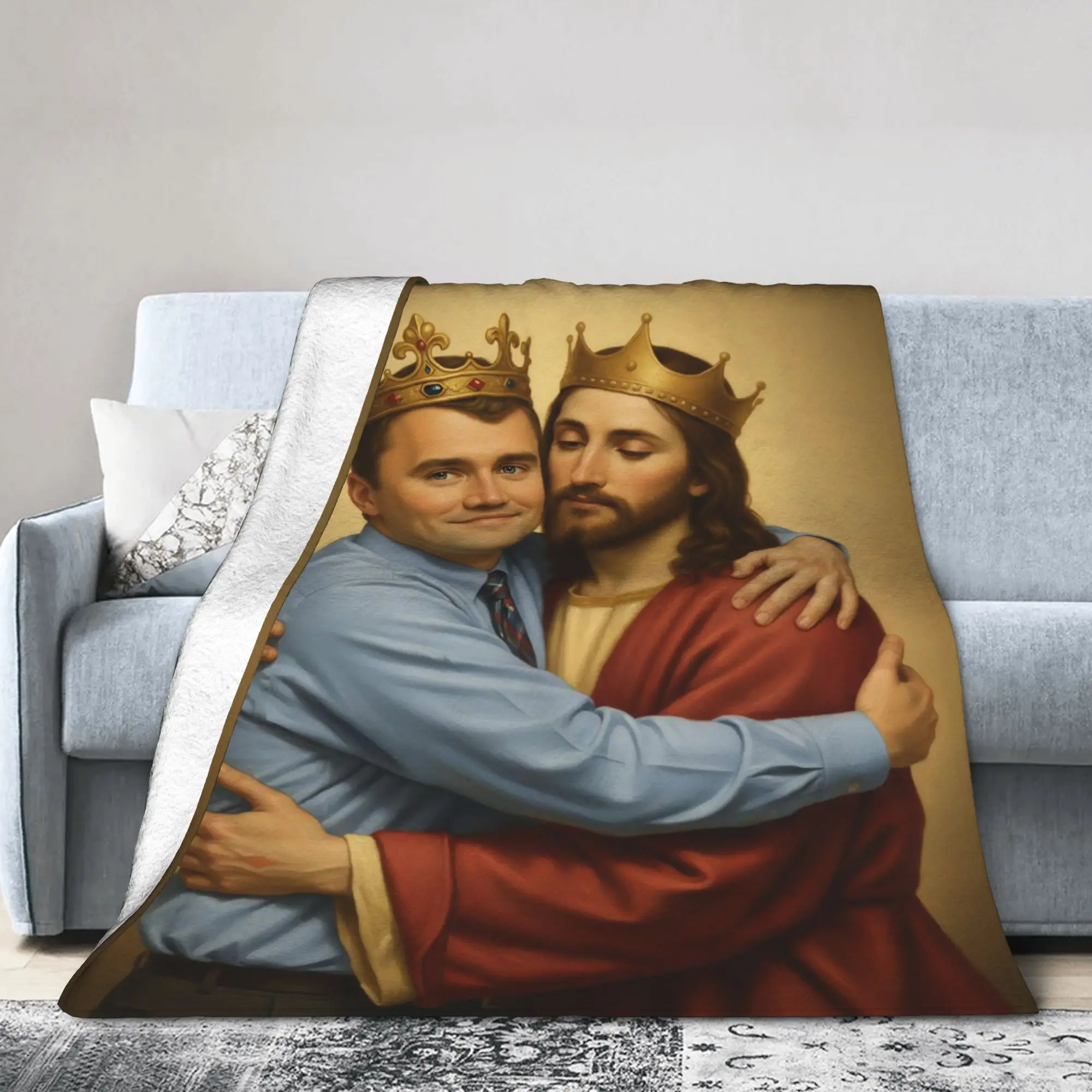 Charlie Kirk Embrace GodBlanket  Travel Flannel Bedding Throws For Couch Bed Warm Custom DIY Quality Bedspread Gift