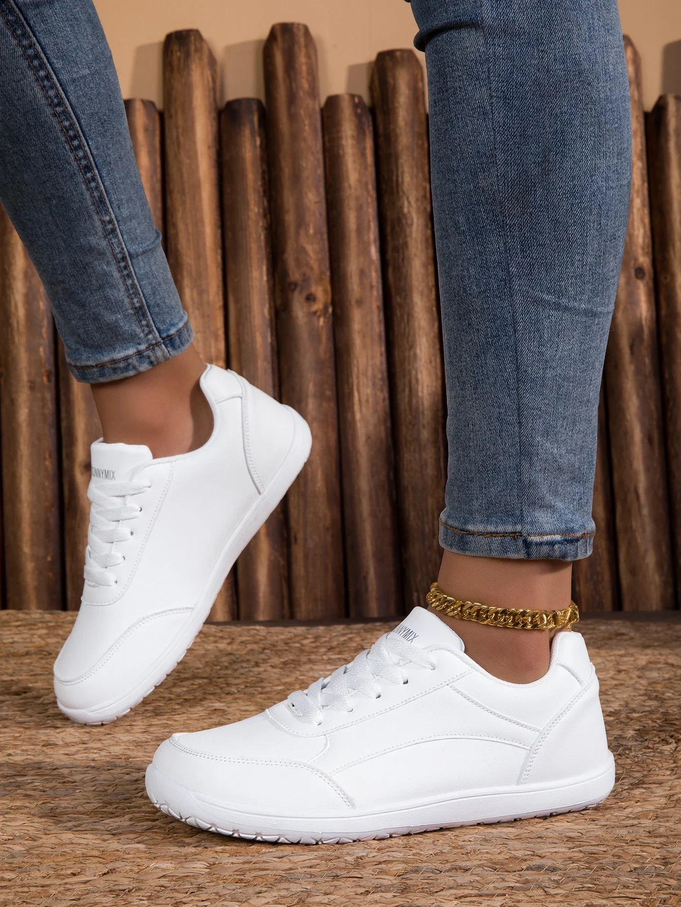 Women's Shoes Wide toe box shoes Lightweight Casual Walking Shoes White Lace-up Sneakers Plus Size Platform Vulcanized Shoe
