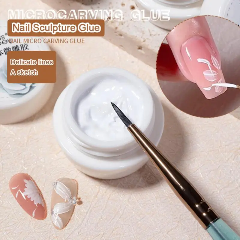 5ml Drawing Nail Polish Glue 3D Plaster Effect DIY Nail Art Gel Thickened Painting Petal Glue Relief Phototherapy Nail Polish