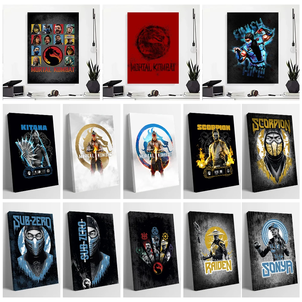 Mortal Kombat Canvas Wall Art Posters Personalized Photo Printing for Room Decoration Aesthetics Wand Deko Decorative Paintings