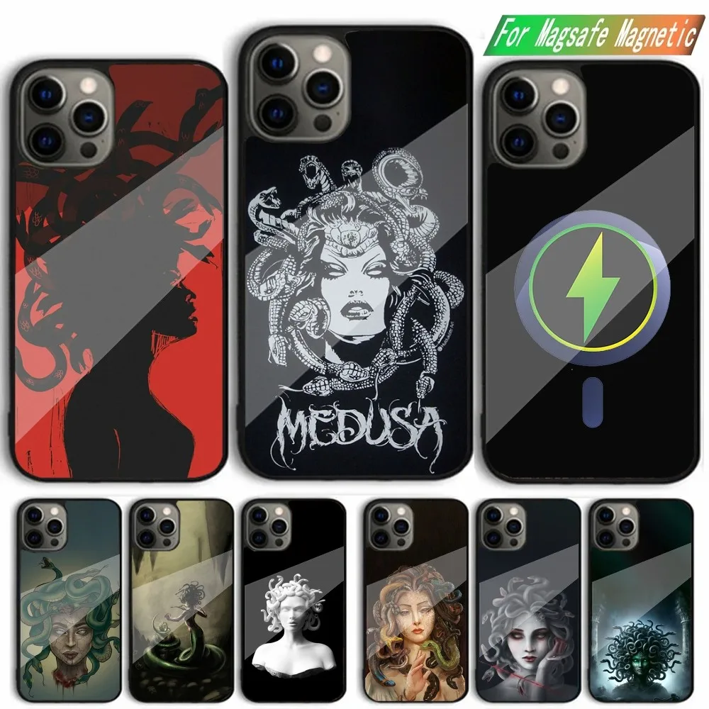 Ancient Greek Mythology Medusa Phone Case For iPhone 15,14,13,12,11,Plus,Pro,Max Mini Magsafe Magnetic Wireless Charging