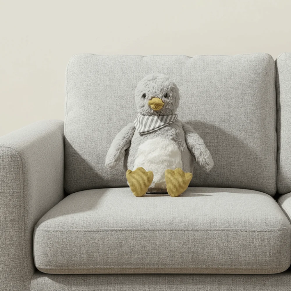 

Funny High Quality Duck Stuffed Sitting Pose Warm Cozy Soft Duck Fluffy Kawaii Stuffed Gift