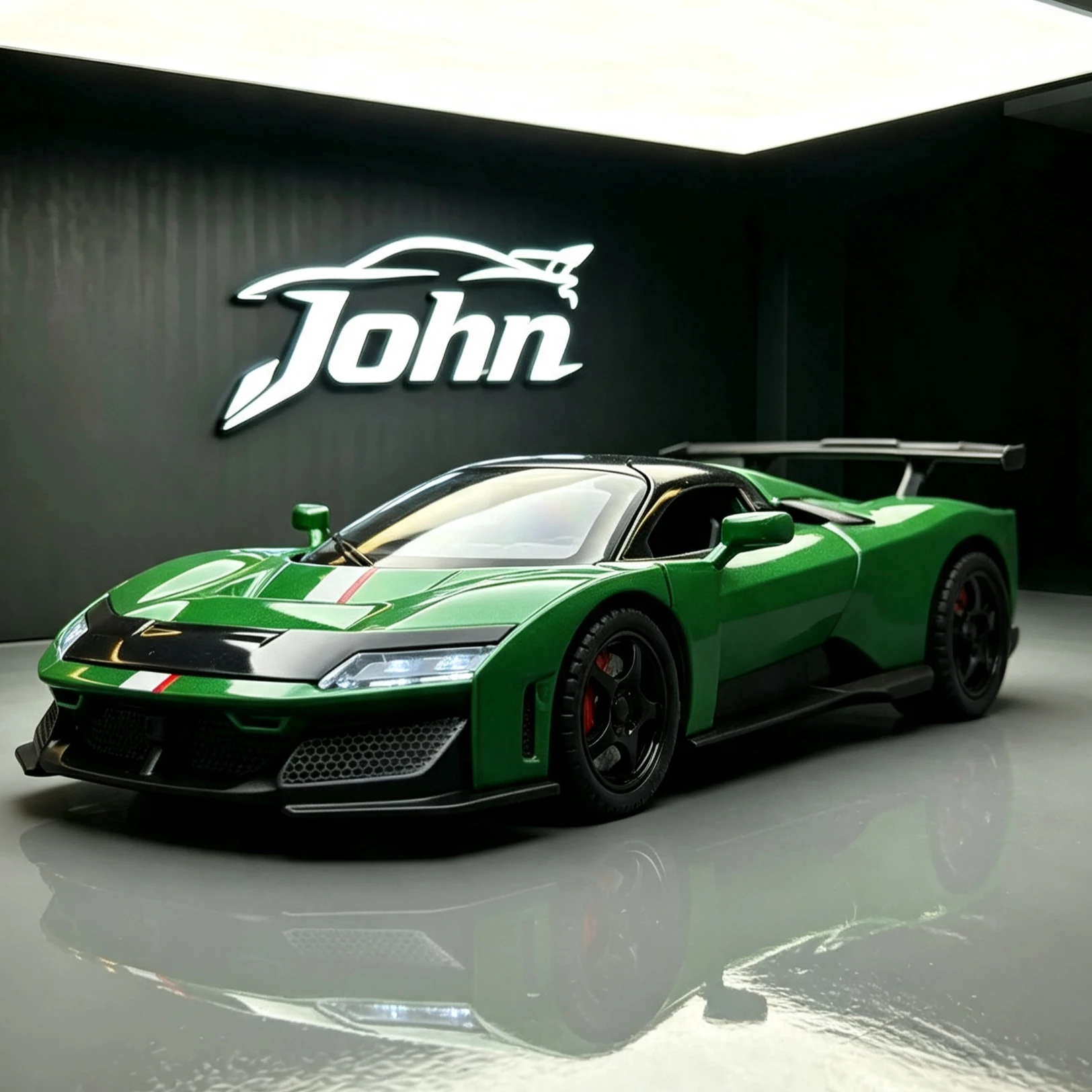 1:24 Scale F80 Die‑cast Alloy Sports Car Model, Drop‑Resistant Toy Car with Light & Sound Effects for Collection