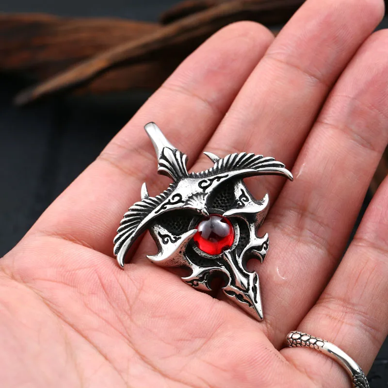 Steel soldier new products stainless eagle with stone pendant men and women good detail necklace pendant