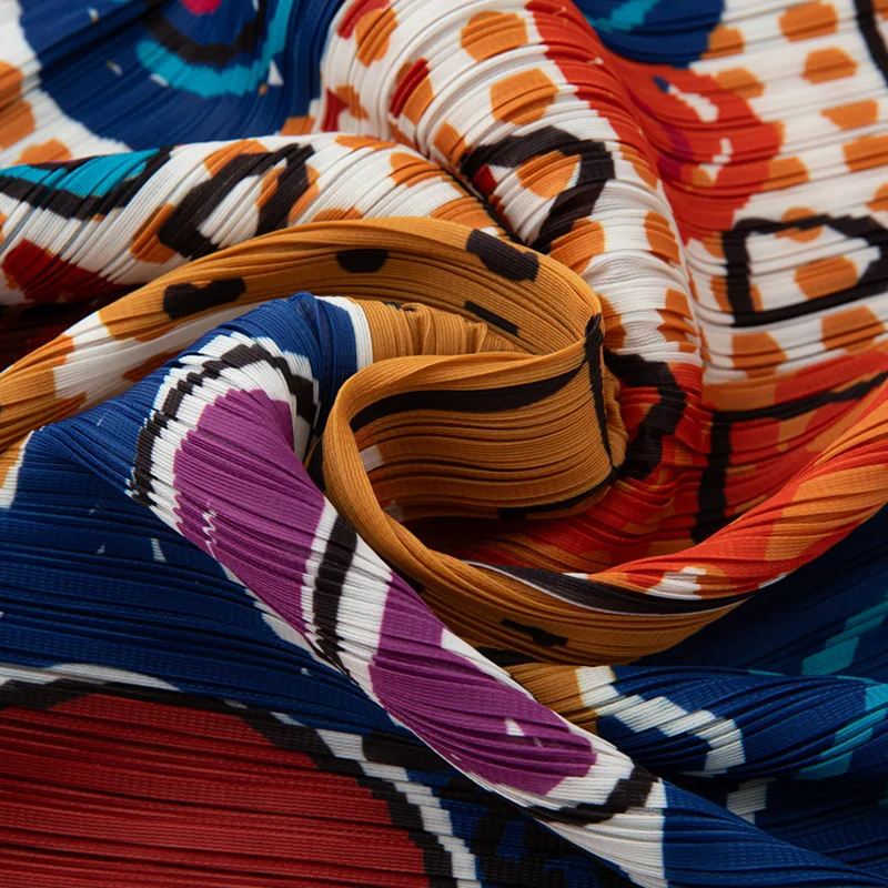 Miyake plissettato 2025 primavera ed estate nuova gonna stampata per donna, temperamento alla moda di nicchia, gonna a pieghe a pieghe ampia