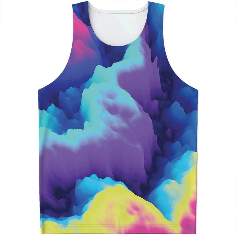 Fashion Clouds Pattern Tank Tops Summer Trend Men Women 3D Printed Sleeveless T Shirts Simple Casual Oversized Harajuku Vest