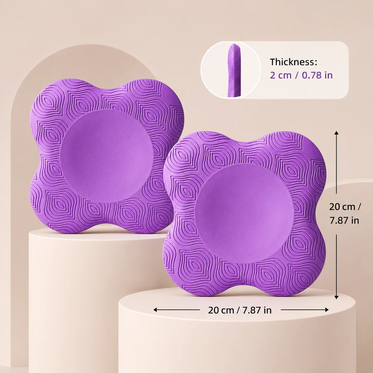 Yoga Knee Pad Cushion Foam Non Slip Support Mat for Knees Hands Elbows Pilates Fitness Floor Workout Purple Balance Pad Home Gym