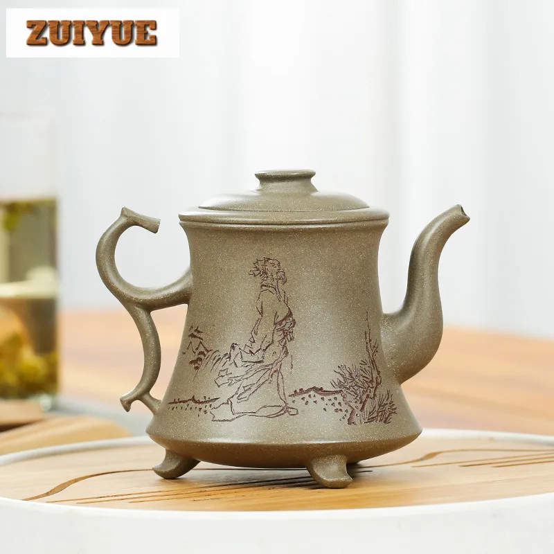 250ml Creative Yixing Purple Clay Teapots Handmade Pot Raw Ore Crab Skin Steel Mud Kettle With Filter Chinese Zisha Tea Set Gift