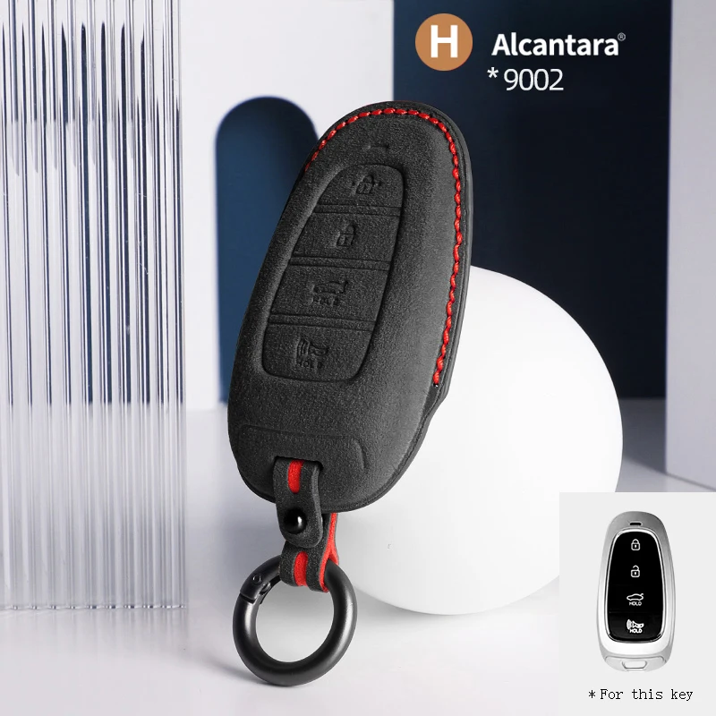 Car Key Case Cover Holder Buckle Alcantara For 2021 22 Beijing-Hyundai  Fifth generation Tucson Ix25 Accessories