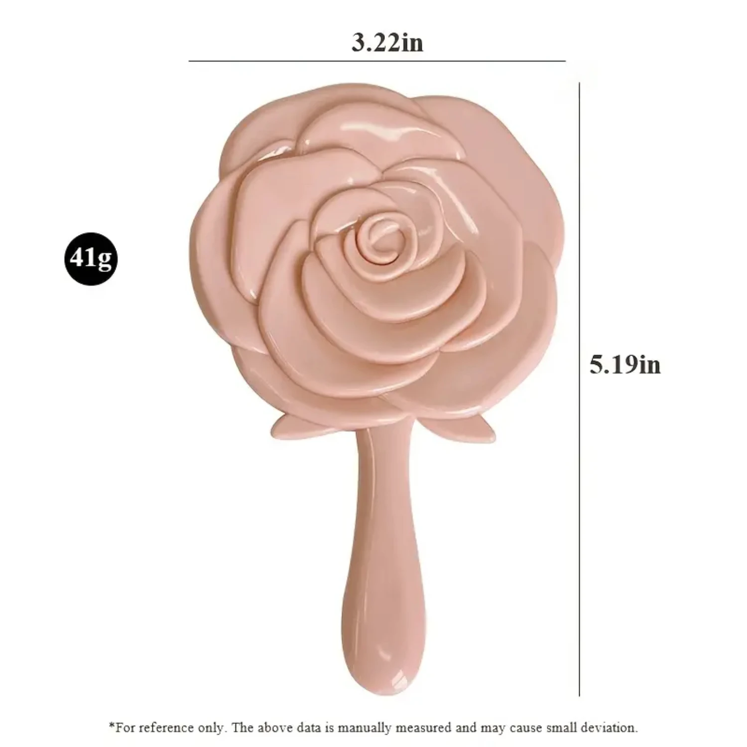 Rose Handheld Cosmetic Mirror with Handle for Wedding Travel Camping Home